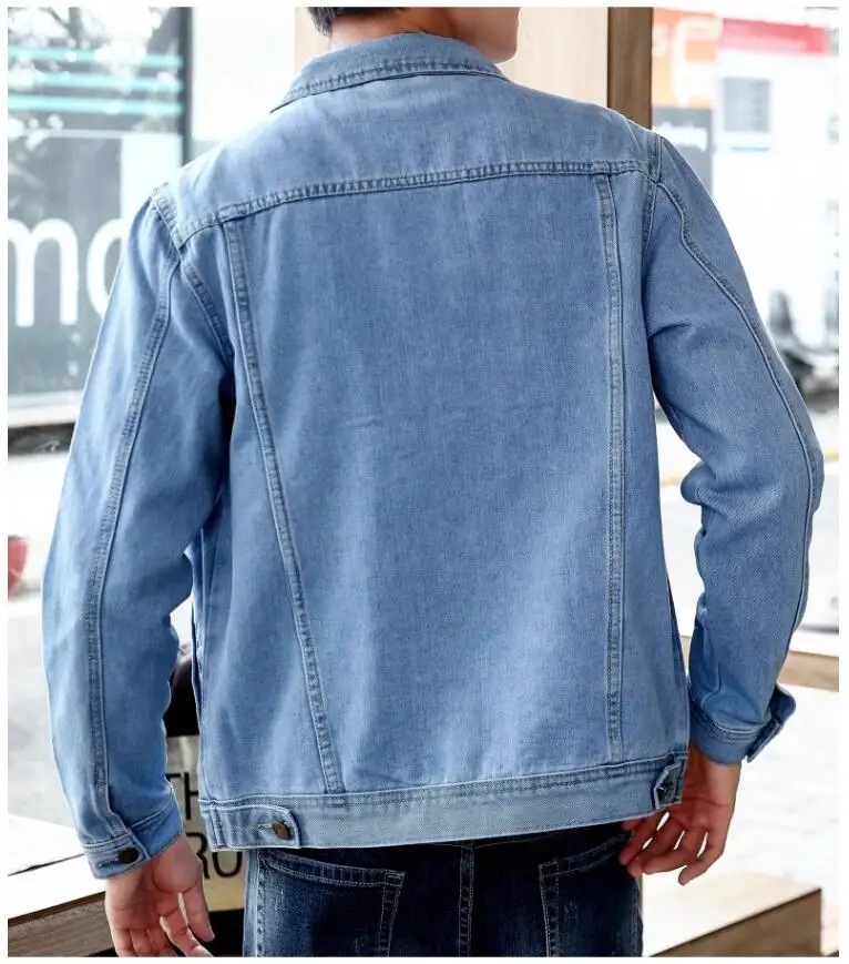 Summer New Men Pure Colour Denim Jacket Single-breasted Lapel Daily Casual Coats 67 Sd1093a08aa864cb9bf8a6614a80fd74fe