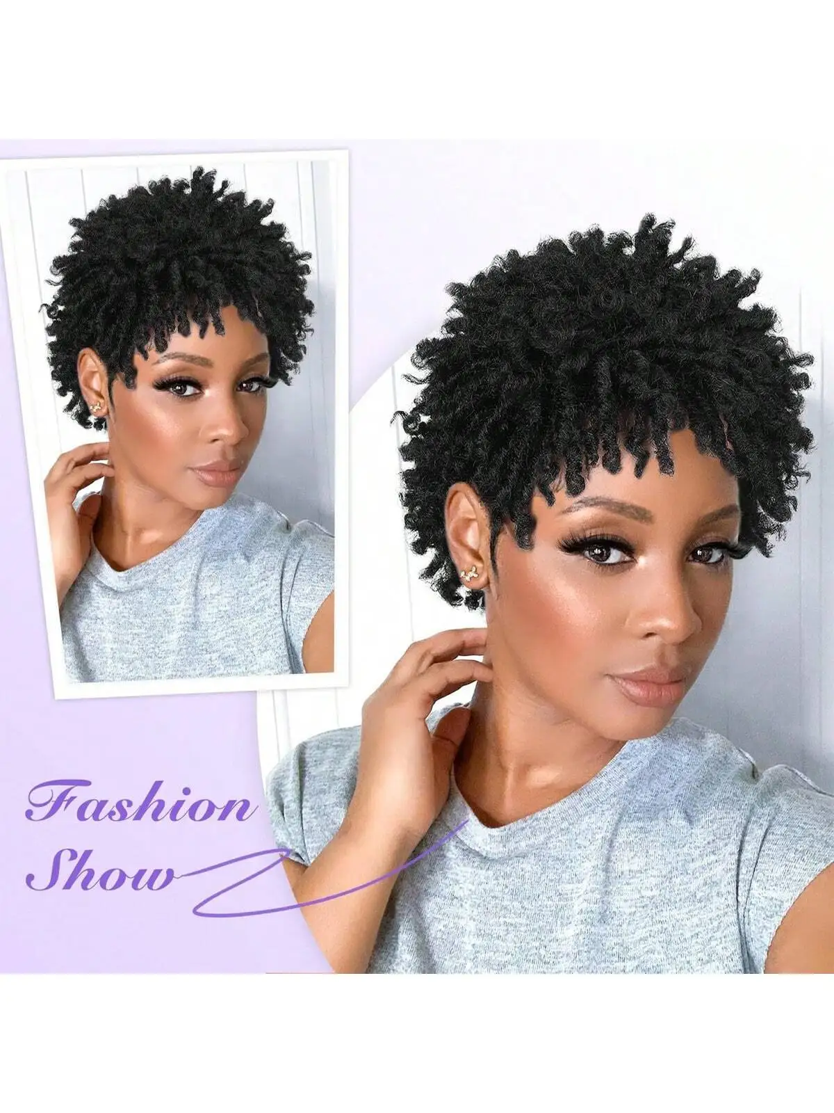 Short synthetic Wig for Black Women and Men Afro Faux Dreads Wig Heat Resistant… - Image 4