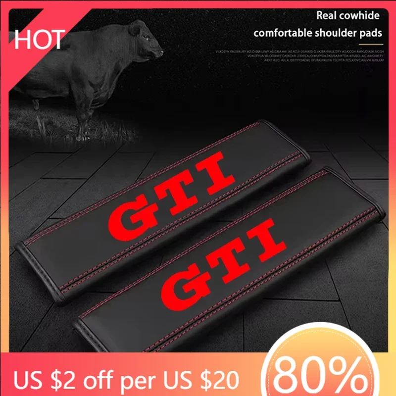 

Накладки на ремни безопасности из кожи (2 шт.) для VW Volkswagen Golf 3 4 MK3 MK4 2026, GTI, Polo, CC