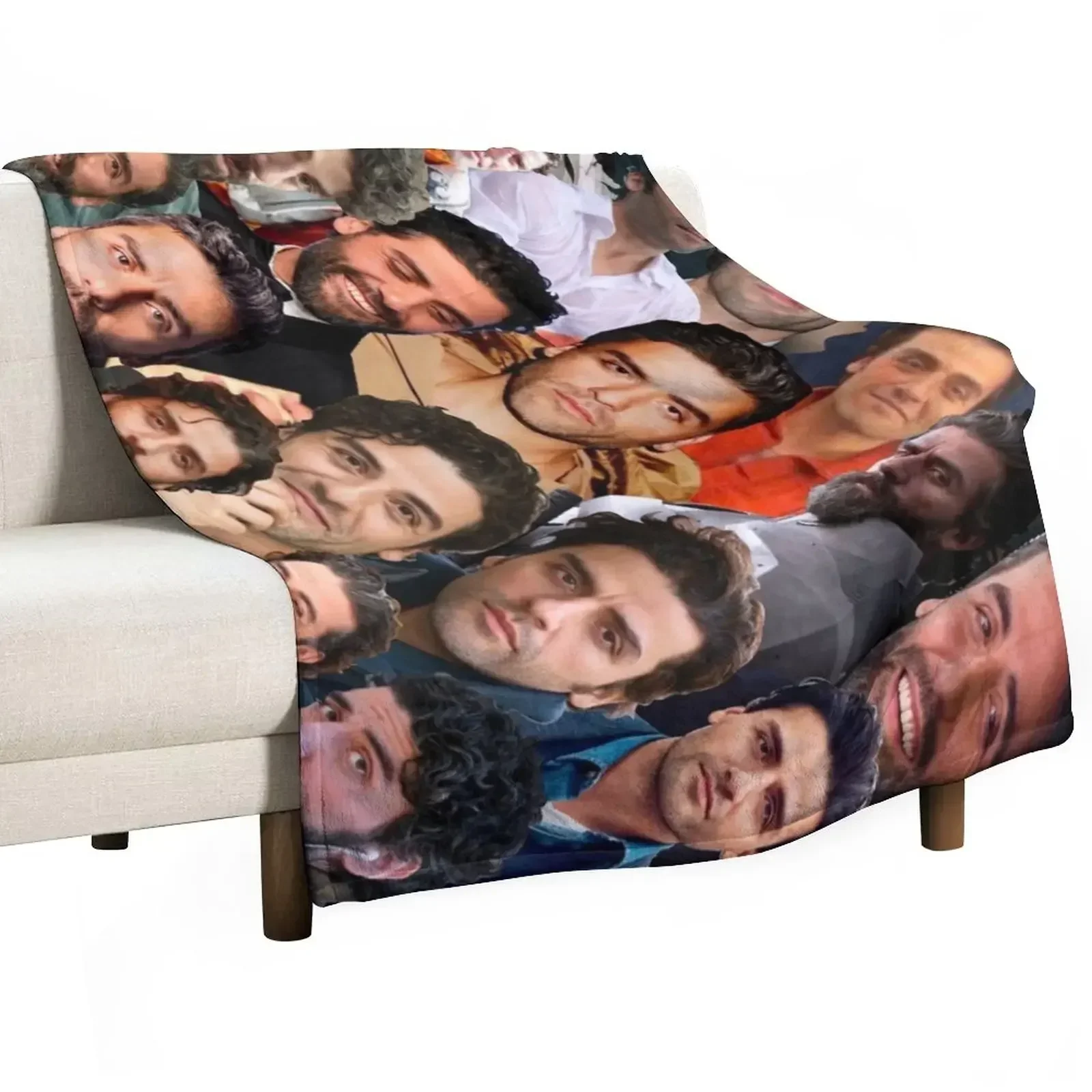 

OscarIssac Photo Collage Throw Blanket Sofas Large halloween Blankets