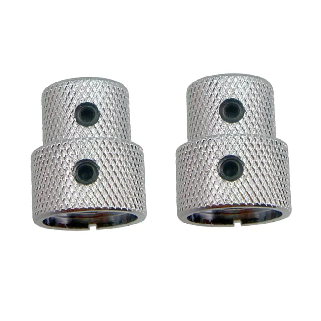 2x2pcs Electric Guitar Bass Concentric Volume Tone Control Knobs Silver