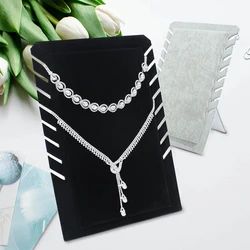 1pc, 8-bit velvet necklace display rack, color divided into: black, gray.