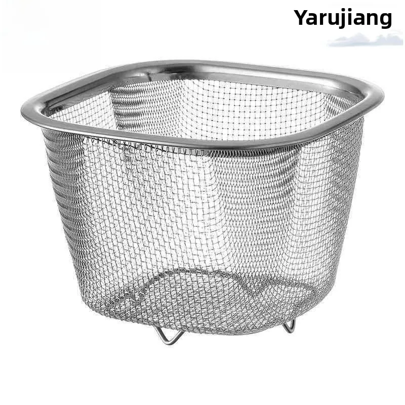 colador de acero inoxidable 304 estilo japonés para frutas, cesta de drenaje, colador para lavar arroz, cesta de malla d...