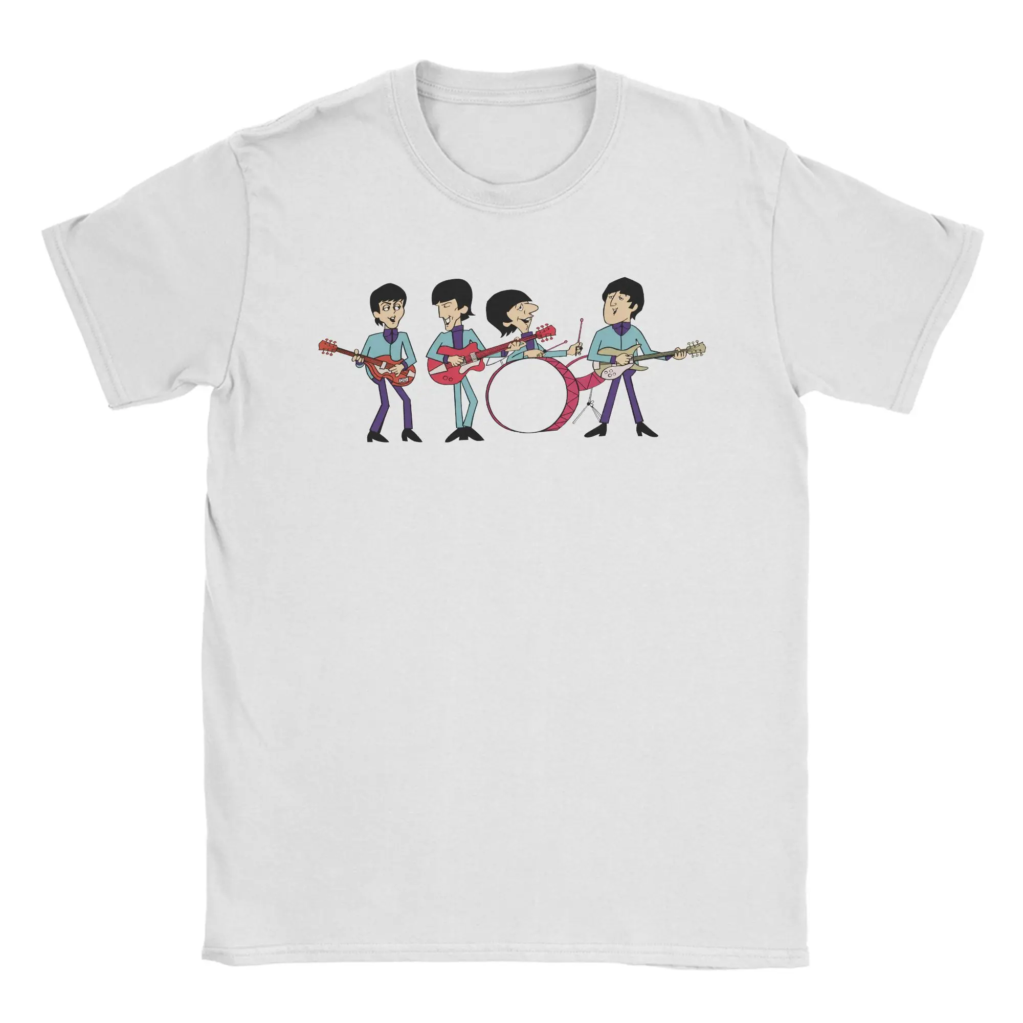 Beatled Music T Shirts Men Pure Cotton Funny T-Shirt Round Neck  Tees Short Sleeve Clothes Printed