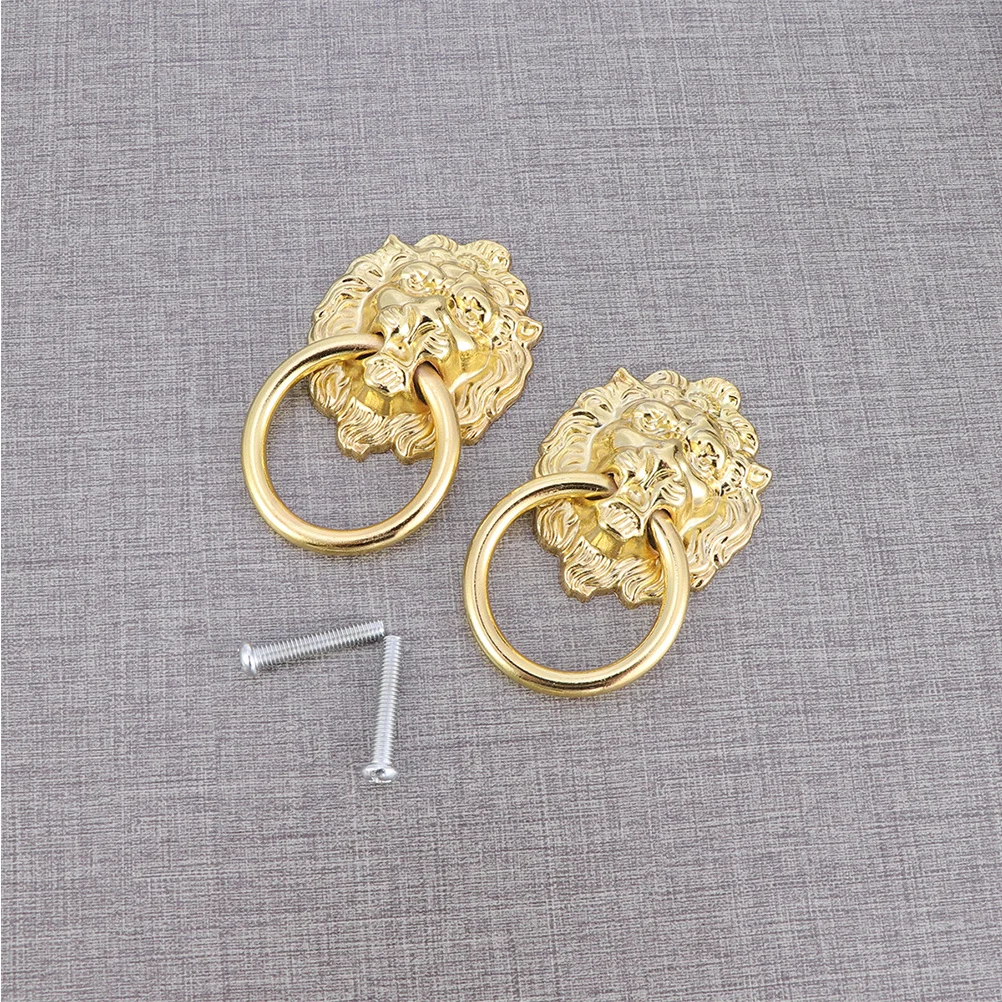 

4Pcs Golden Lion Head Drawer Handles Premium Alloy Knobs for Cupboard Cabinet Door Chest Dresser Easy Install Smooth Surface