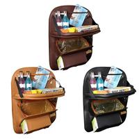 Car Backseat Organizer Storage Bag Pockets Kick Mats Seat with Foldable Table Tray Tablet Holder Tissue Box Car Accessories