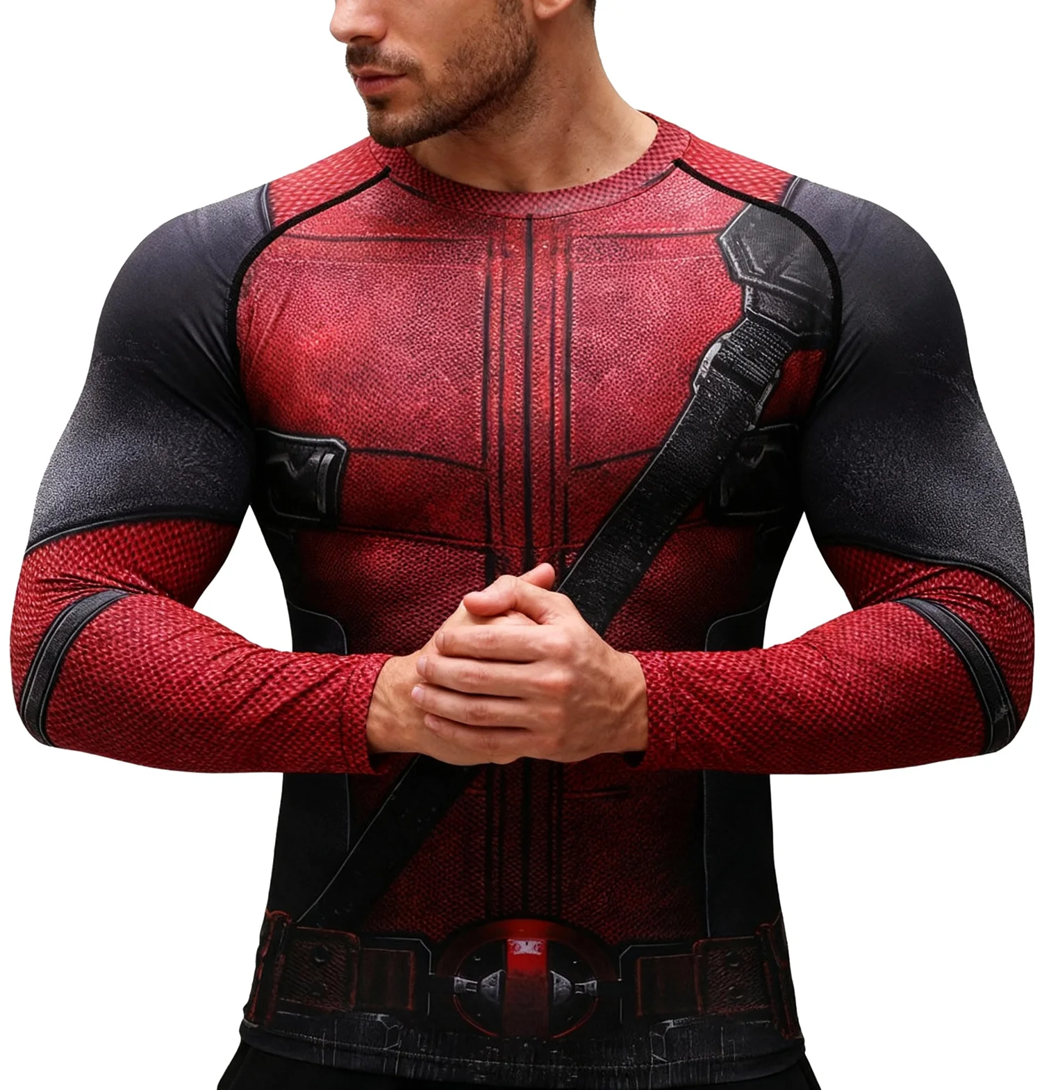 Men's Long Sleeve Shirt 3D Tech Printed Compression Sports T-Shirt Quick Dry Tight Sports Top Cool Dry Shirt Sporty Top Four Sea