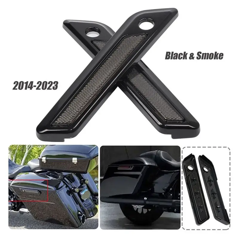 【Top Sale !!】2PCS Saddle Bag Hinge Latch Covers Replacement Parts For Touring Electra Road Street Glide 14-23