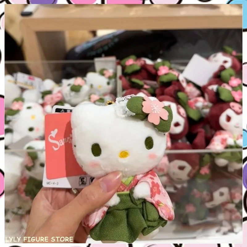 Sanrio Hello Kitty Matcha Kimono Limited Edition Hello Kitty Doll Plush Bag Pendant Plushie Accessories Soft Doll Girls Gifts