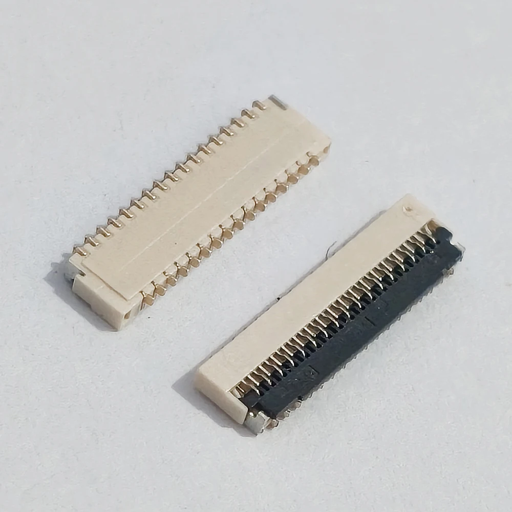 20 Stück FPC-Stecker 0,3 mm Rastermaß Flip-Typ Bodenkontakt 1,0H Ultra-Dünn 17P-71P Doppelreihige Versetzte Flachkabel-Buchse – Detail 3