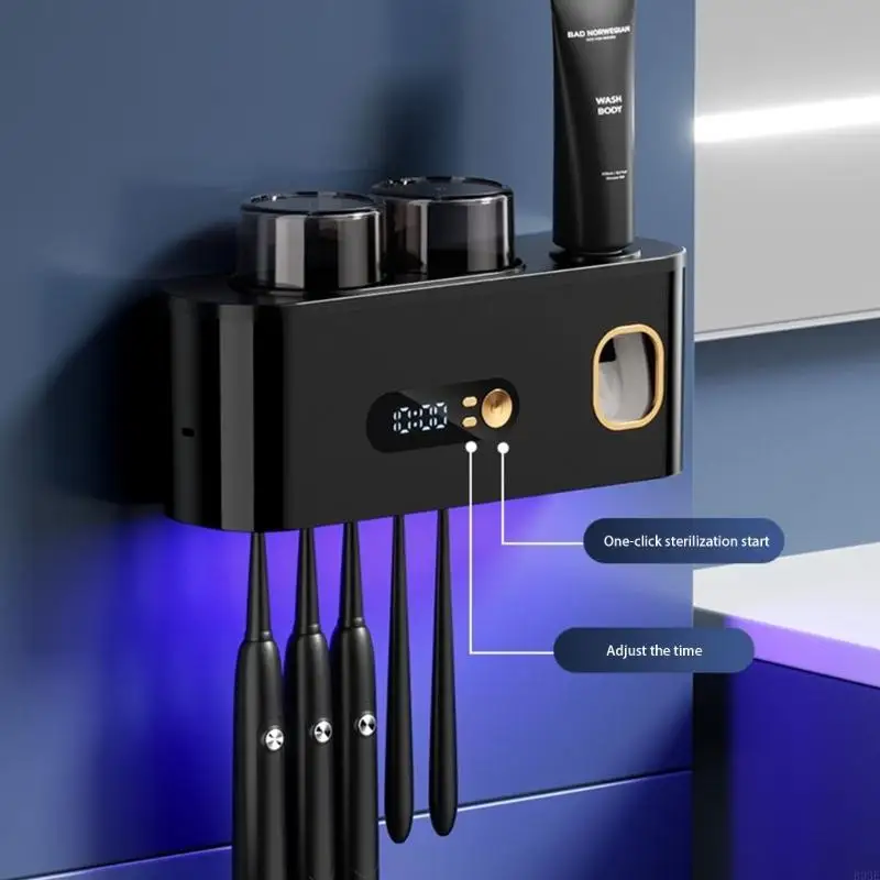 

Wall Mounted Multifunctional Toothbrush Holders Rechargeable Battery Display B03E