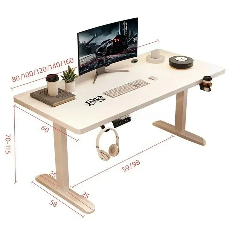

Игровой домашний стол для комнаты, офисный стол с электрической регулировкой высоты и дисплеем, широкий и прочный компьютерный стол