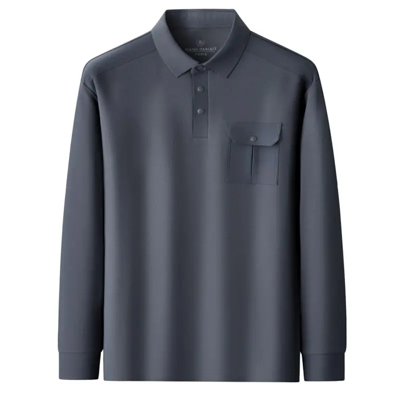 8XL 7XL 6XL 2026 New High End Luxury Polo Shirt Man Brand Clothes Casual Mens Shirts With Pocket Long Sleeve Loose Tshirt Homme