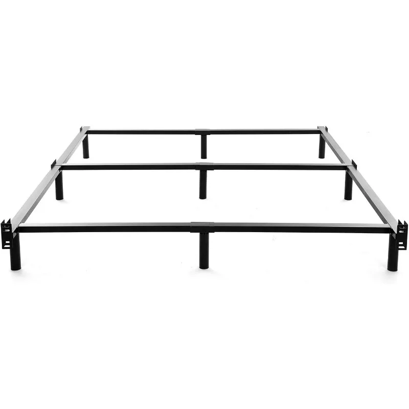 Queen Size Metal Bed Frame-7 Inch Heavy Duty Bedframe, 9-Leg Support for Box Spring & Mattress Foundation, 3000LBS, Black