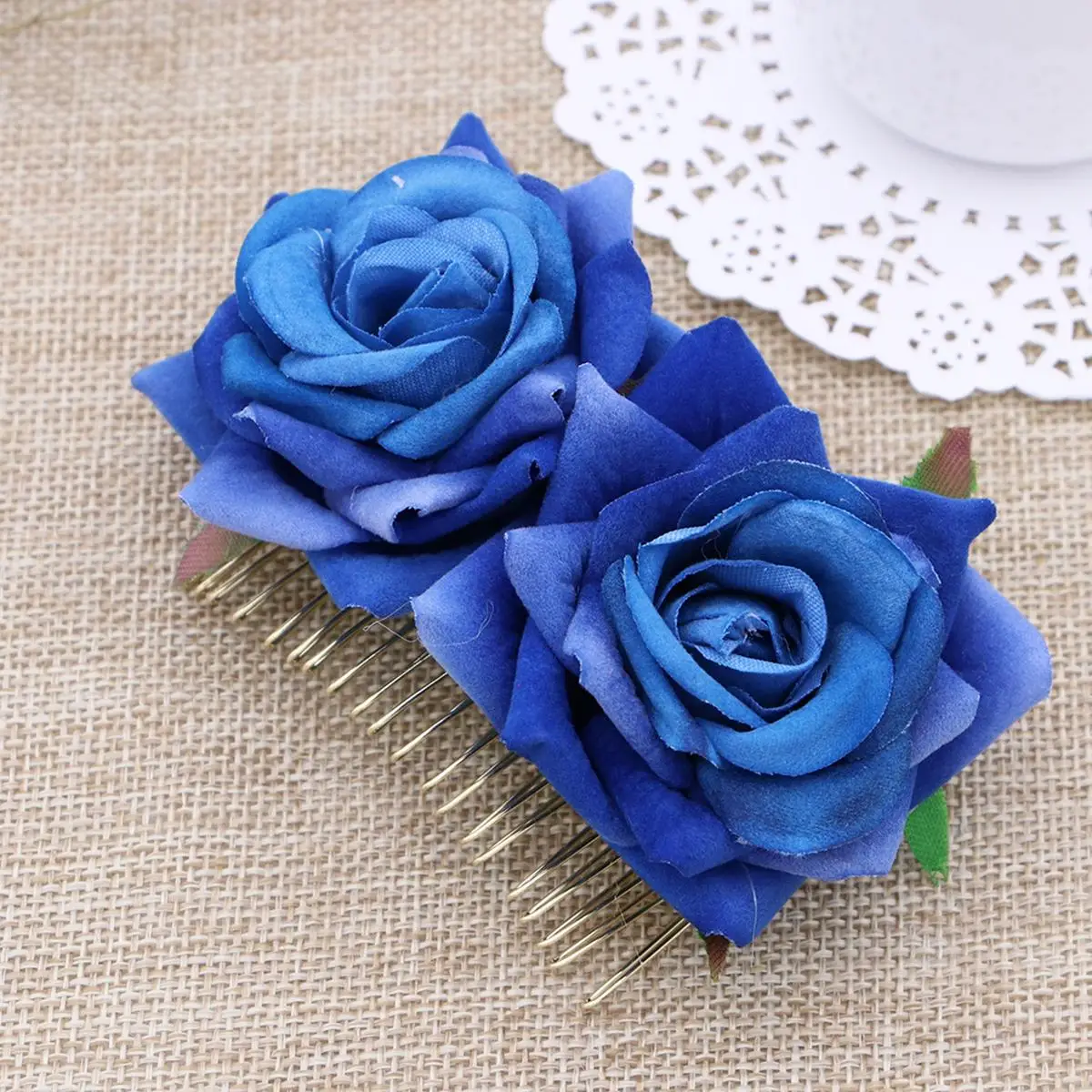 

2 Pcs Rose Hair Accessories Floral Combs Decorative for Women Side Flower Bridal