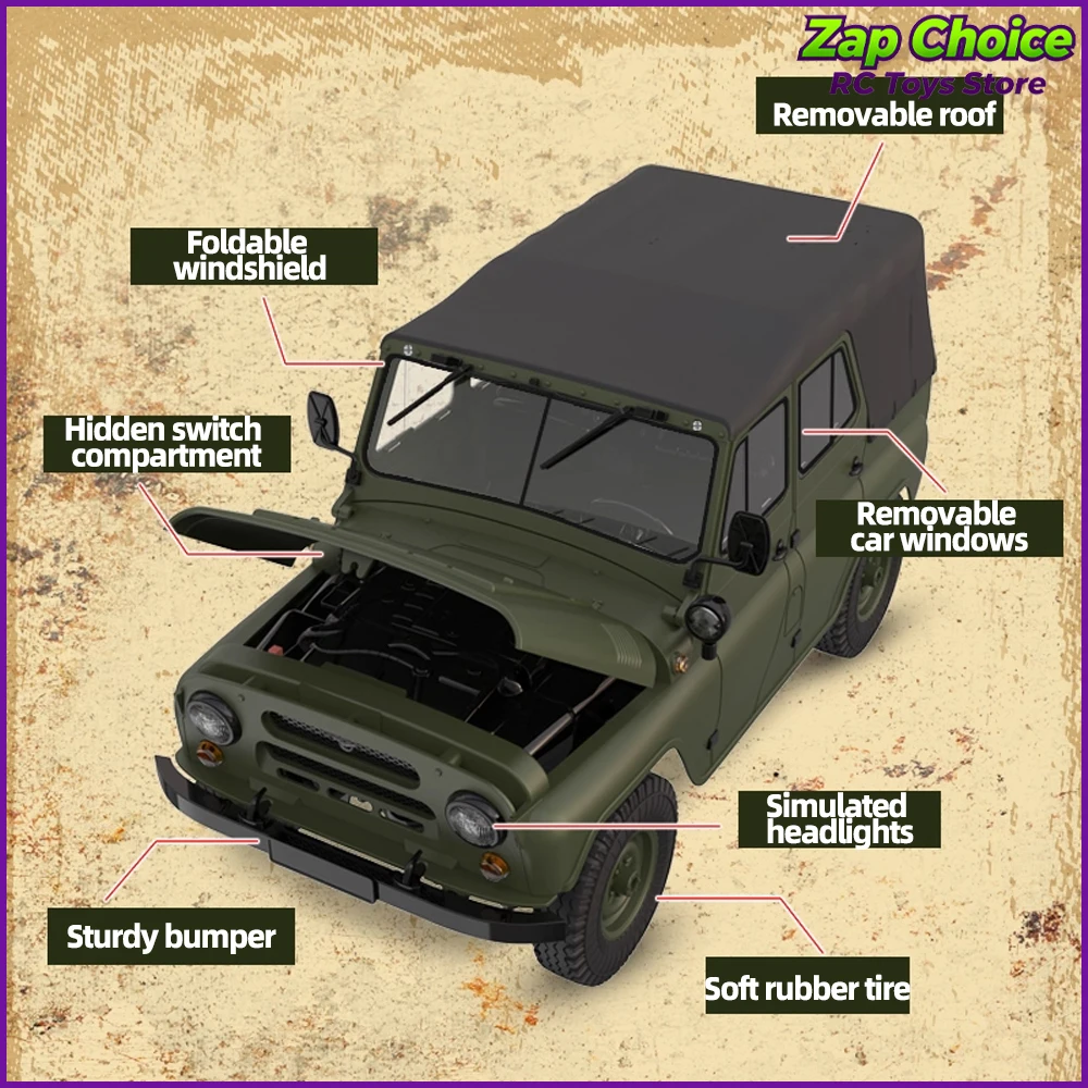 WPL C94 1/12 Scale 4WD Electric RC Off-Road Rock Climber Anti-Slip Tires 2.4G Remote Control Toy Truck Gift for Boy Adult