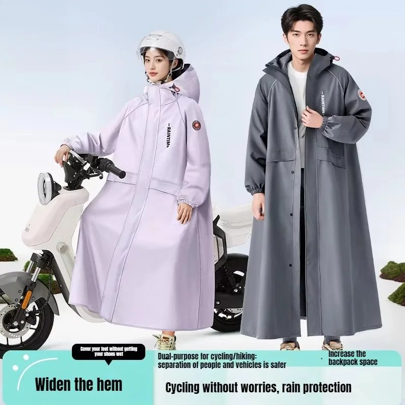 Long Thickened Outdoor Electric Vehicle Raincoat Full Body Rainstorm Riding Men and Women Walking Battery Car Single Raincoat