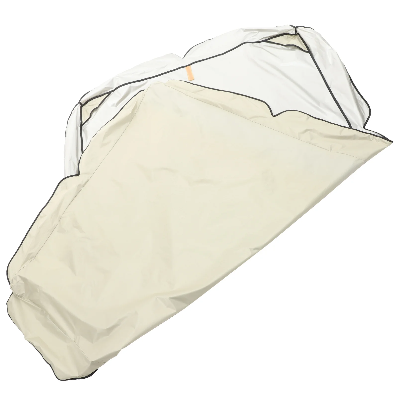 Wasserdichte Gartenschaukelabdeckung, Beige, 195 x 125 cm, staubdicht, gewellte Kante, Outdoor-Schaukelschutz, Terrassenmöbel