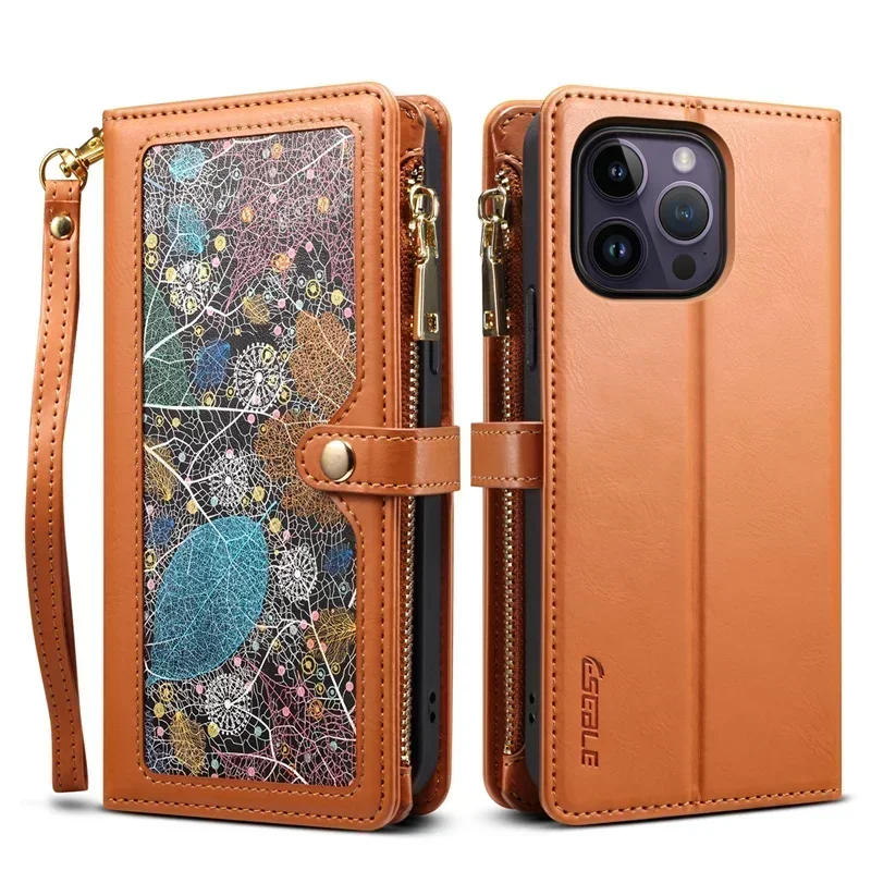 For Xiaomi 14T 13T Pro 14 Ultra 5G Crossbody Zipper Wallet Leather Case For Poco F6 X6 M6 C75 Redmi Note 14 13 Pro Plus Cover