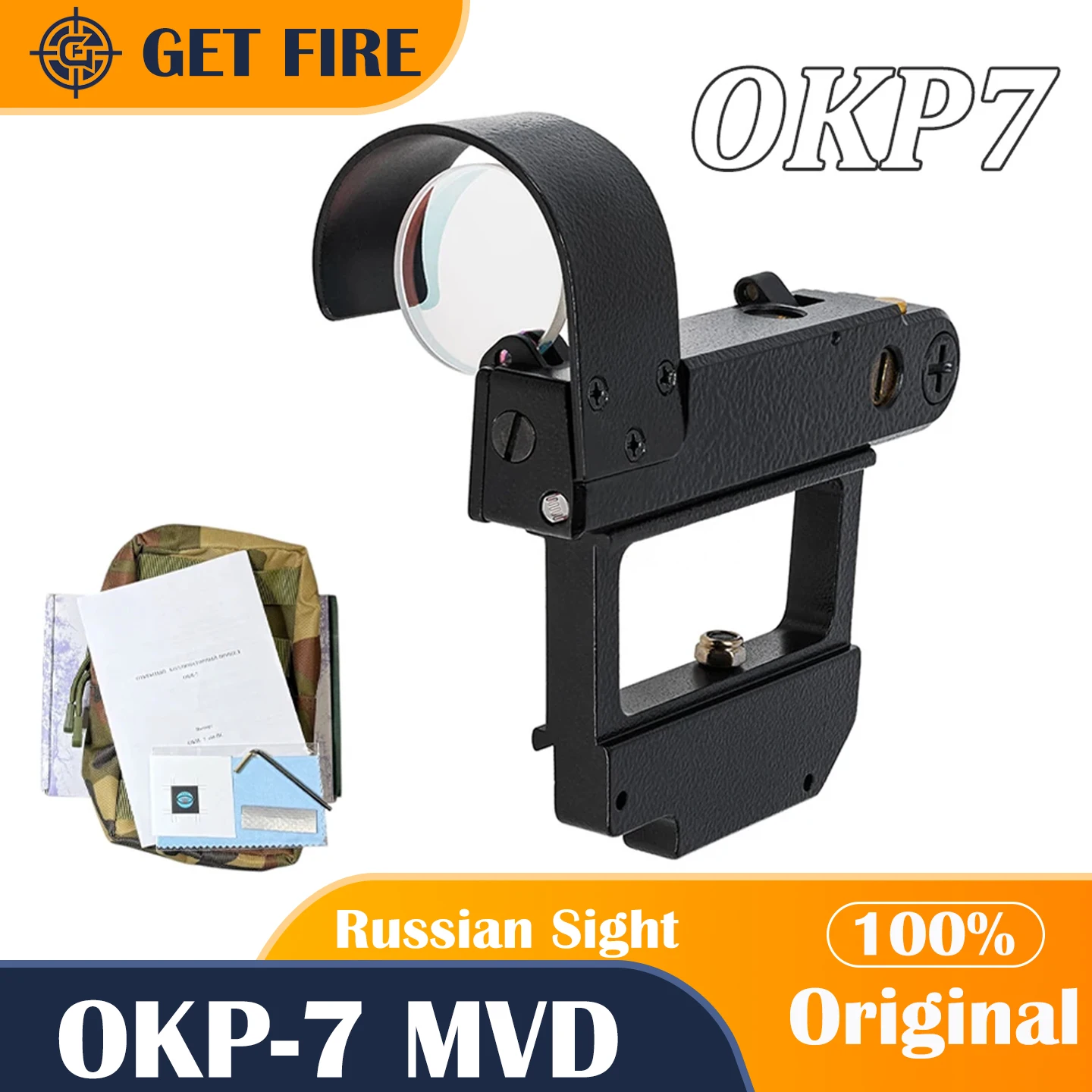 

Original OKP-7 Russian Reflex Sight MVD Tactical Red Dot Optic QR Mount Version for AK47 Short Dovetail Mount And 20MM Rail