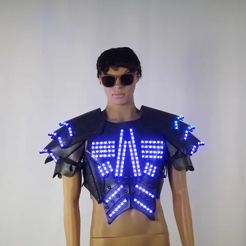 LED 발광 갑옷 조끼, 할로윈 갑옷 무대 코스프레, 형광 파티 조끼, 발광 의류