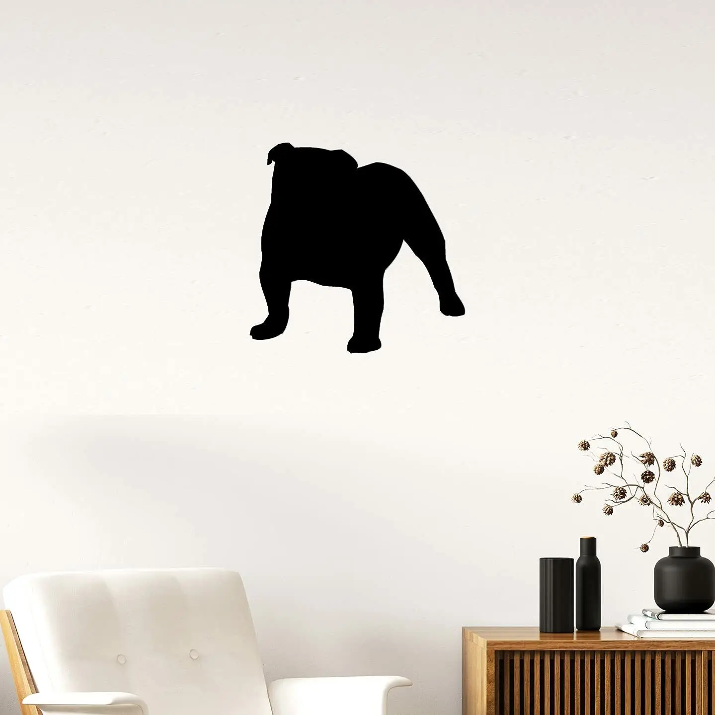 

English Bulldog Breed Dog Metal Wall Sign | Dog Silhouette Wall Decor Living Room/Home Decoration