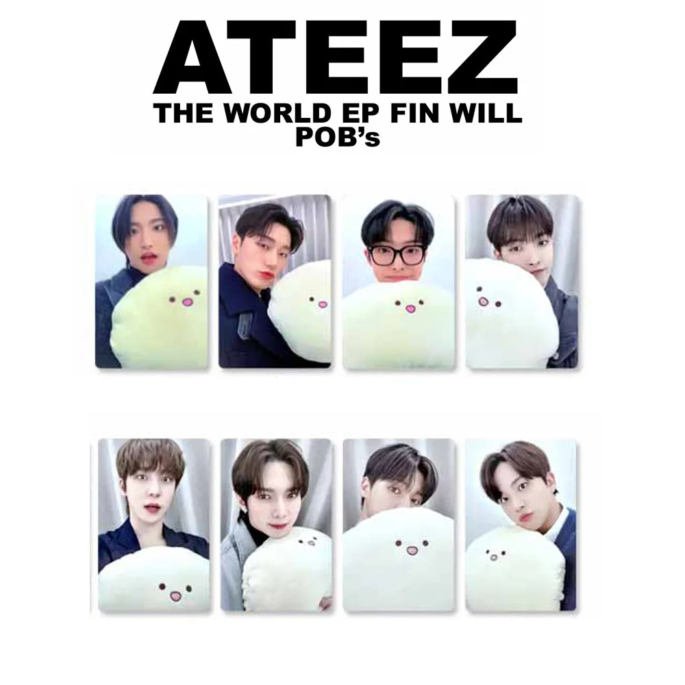 

KPOP ATEEZ THE WORLD EP FIN WILL Photo Card 8PCS WooYoung JongHo YunHo Star периферийные Поклонники коллекционные подарки открытки с LOMO