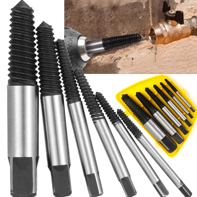 

Набор экстракторов поврежденных сломанных винтов, сверла для резьбы, инструмент для извлечения винтов, инструменты для удаления болтов, инструменты для ремонта водопроводных труб