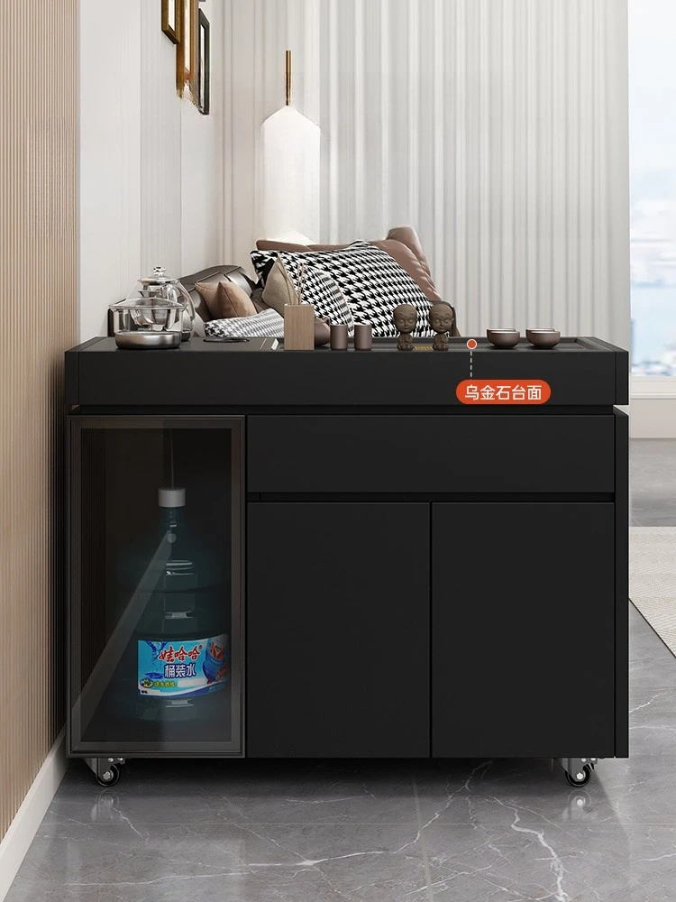 Movable tea cabinet, kettle integrated modern simple sofa side cabinet, living room household  storage