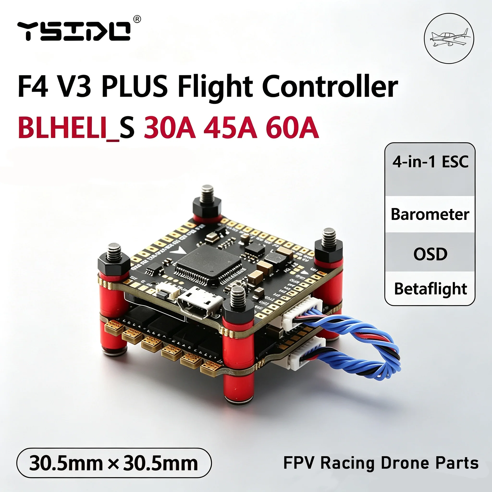 F4 V3S PLUS F4V3S FC Flytower Stack With Barometer OSD 30A 45A 60A 4-in-1 ESC For FPV Racing Drone Quadcopter Betaflight
