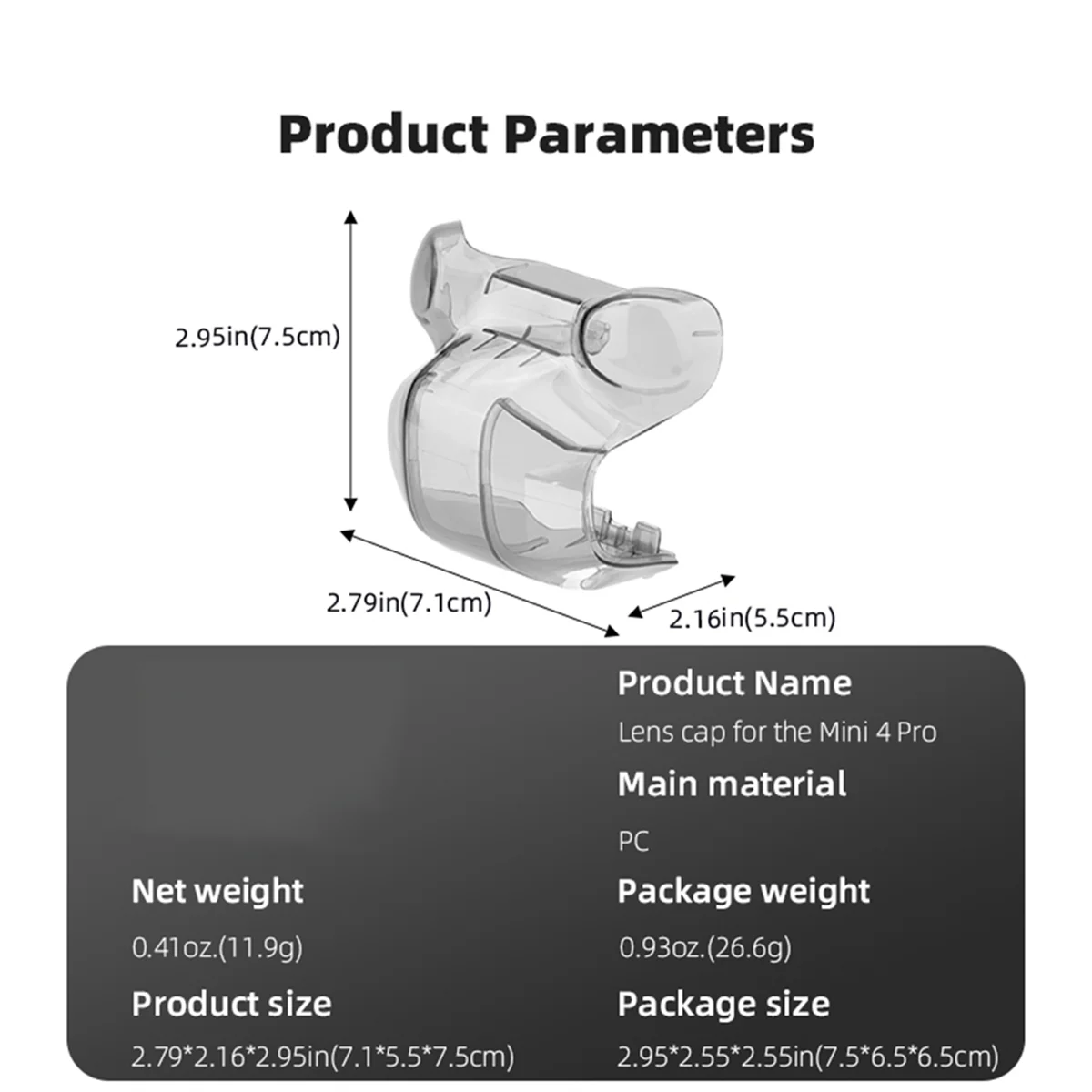For DJI Mini 4 Pro Drone Lens Cap Integrated Gimbal Protector Lens_BSH