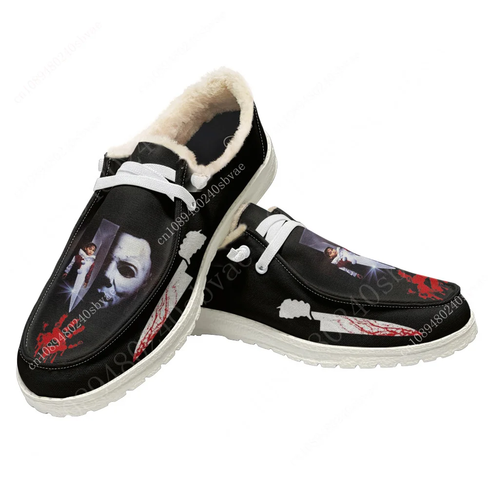 Horror Halloween Plush Flat Shoes Michael Myers Breathable Outdoor Sneakers Lightweight Shoes Custom shoes Footwear Custom Shoe