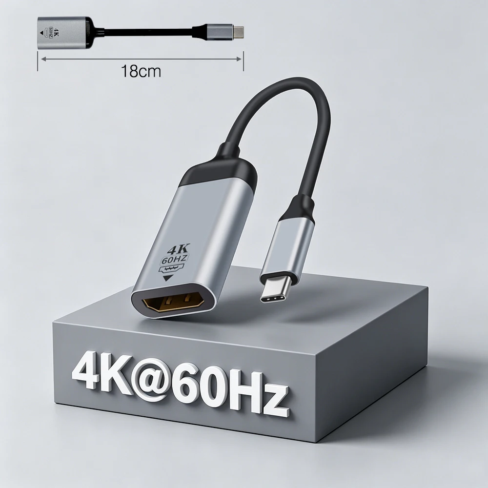 Thunderbolt USB-C mannelijke naar HDMI vrouwelijke adapter 4K 60Hz 2K 144Hz 4K@30Hz Type-C naar HDMI kabelconnector audio synchronisatie UHD Plug & Play