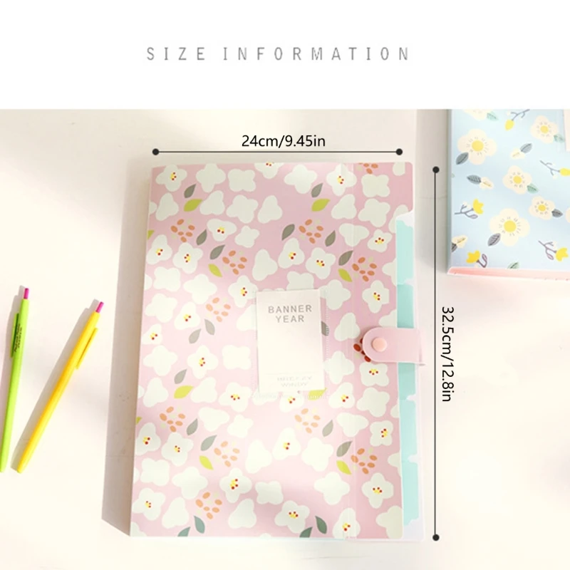 Picture 7: Flower File Folder 6 Pocket Expandable Folder Letter Size Document Organiser Expanding File Organiser Sorting Folder