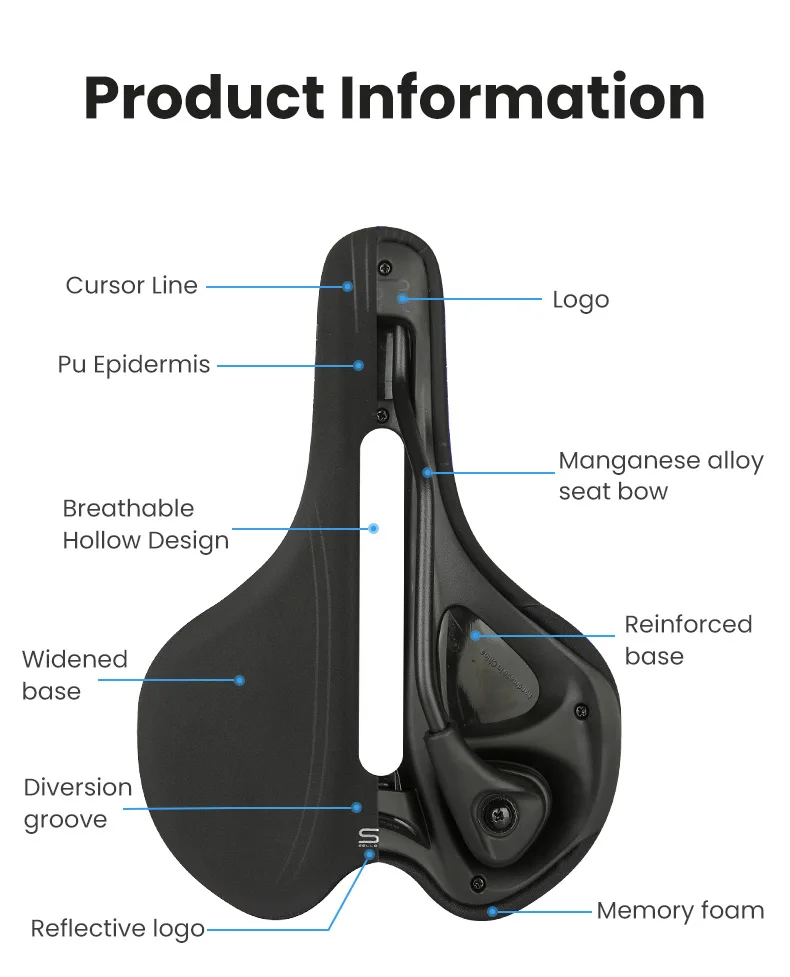 SR Fahrradsitz Sattel MTB Rennrad Sättel PU Mountainbike Rennsattel Atmungsaktiv Stoßfest Weiches Silikagel Sitzkissen – Detail 3