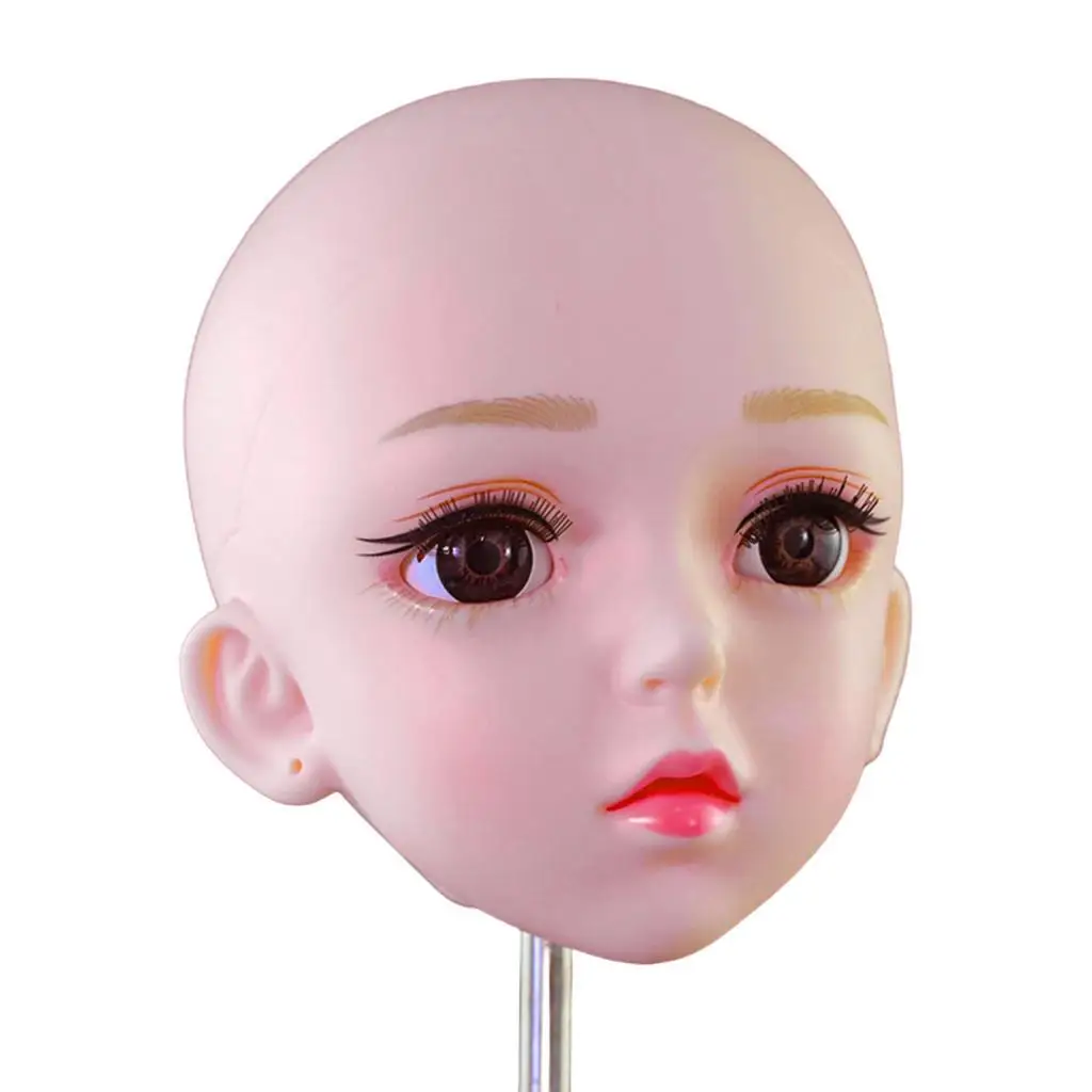 Cabeça de boneca masculina bjd, brinquedo de maquiagem para prática de cabeça de boneca, acessórios de cabeça bjd para prática de maquiagem