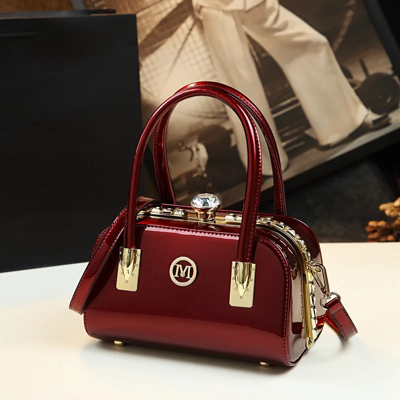 

Genuine Leather Texture Small Crossbody Bag for Women Mini Simple Handbag for Middle Age Mothers