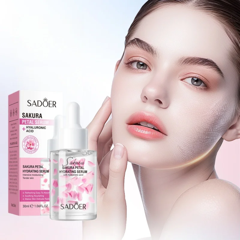 30ml Sakura Petal Essence, Containing Cherry Blossom Extract, Sodium Hyaluronate and Other Skin-Beneficial Ingredients, Has a Light Texture That Is Easy to Absorb, Is Lightweight and Non-Sticky, and Provides Hydration and Nourishment Staying up Late and Working Overtime Are Essential for Skin Care.