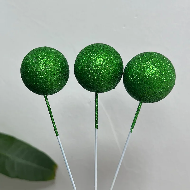 Glitzer kugeln Kuchen deckel bunte Schaum kugel Cupcake Topper Gold rot grün Kuchen Topper Bälle für Geburtstag Weihnachten Kuchen Dekorationen – Detail 35