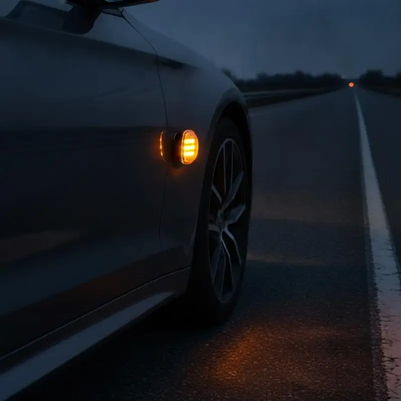 Amber LED Side Marker Turn Signal Lights High Visibility Waterproof Durable Fit for Car Truck Heavy Duty Use