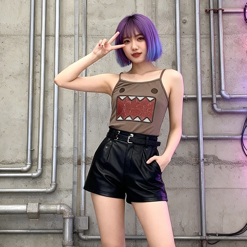 Women's Street Fashion Personality America Summer Animation Scald drill Sleeveless Backless Slim Camisole Vest Casual Crop Top