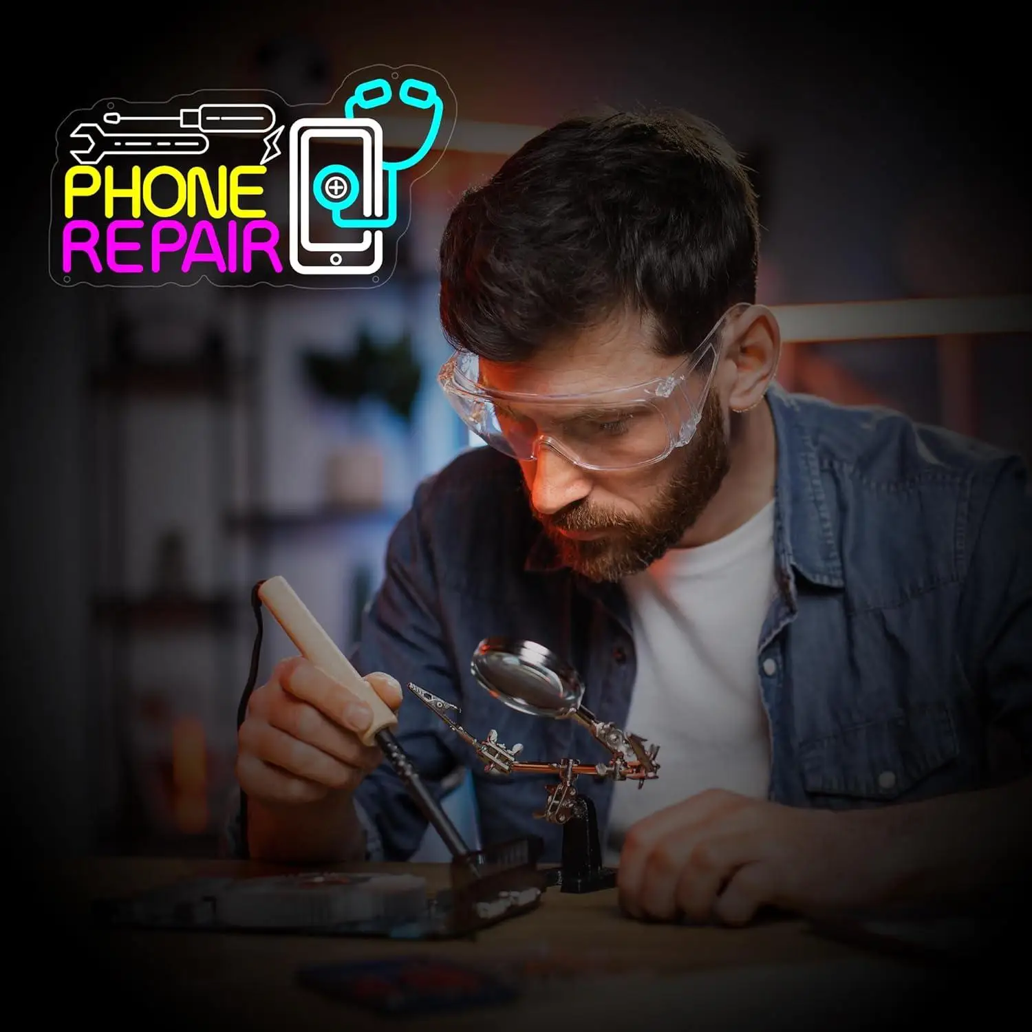 Phone Repair Neon Sign USB Dimmable LED Neon Light for Phone Store Repair Shop Commercial Streets Business Decor Signboard Light view 3