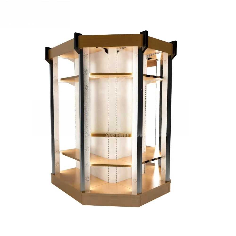 

Wood texture metal back plate heavy duty environmental protection supermarket display rack hanging basket shelf