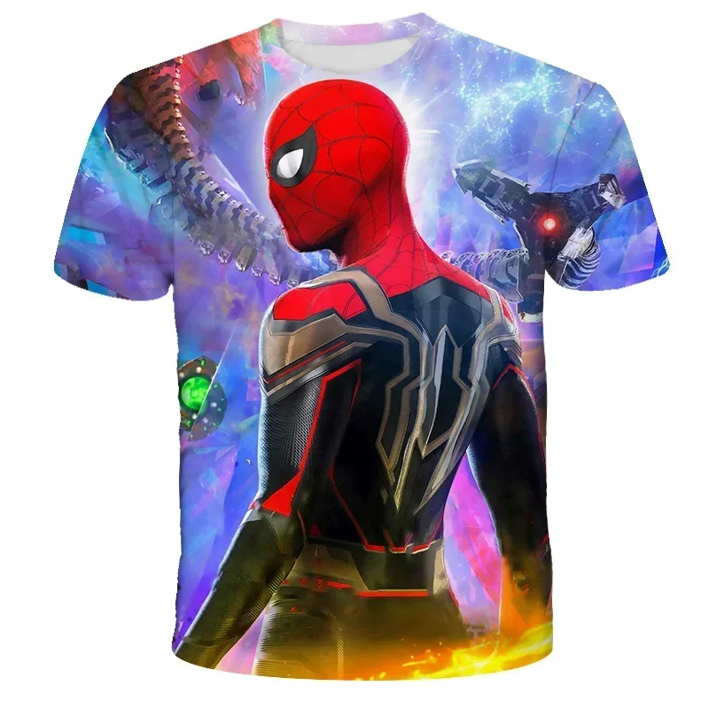 Fashion Hip Hop 3D Print Spiderman Avengers T Shirt Summer New Kids Adults Casual T-shirt Children Boys Cartoon Tshirt Clothing