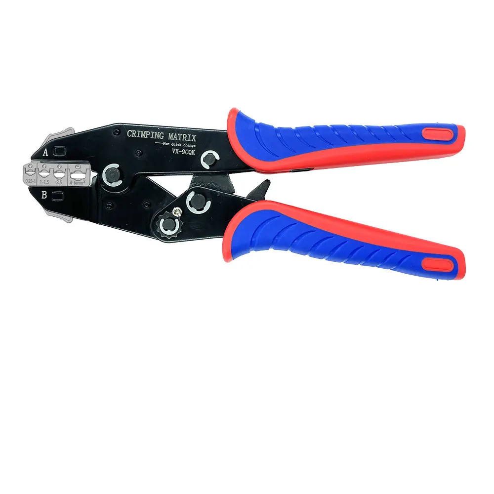 WOZOBUY Crimping Tool Set 6 PCS - Ratcheting Wire Crimper - Heat Shrink, Non-Insulated, Open Barrel, Flag, Ferrule Connectors