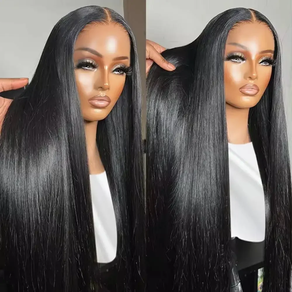 Perruque Lace Front Wig naturelle lisse noire-Sophia, cheveux humains, 13x6 HD, 18 à 36 pouces, densité 180%, pour femmes