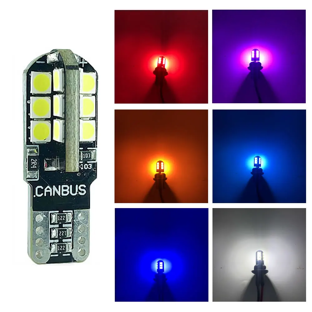 W5W T10 24 SMD 3030 Car LED Lamp Canbus Error Free Parking Reading Lights License Plate Bulbs Car-Styling White 12V