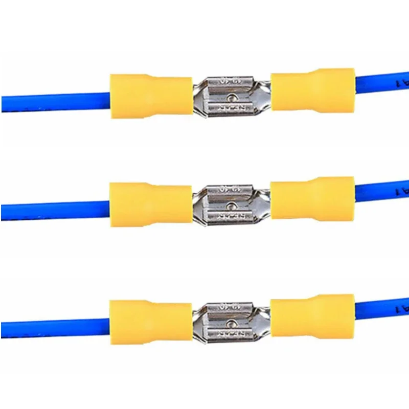 10/50PCS 2.8mm 4.8mm 6.3mm Insulated Male Crimping Terminals Electrical Seal Spade Wire Connector