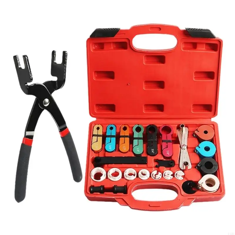

D5BE Multipurpose 24Pcs Quick Disconnect Tool Car HVAC Oil Line Disconnect Tool