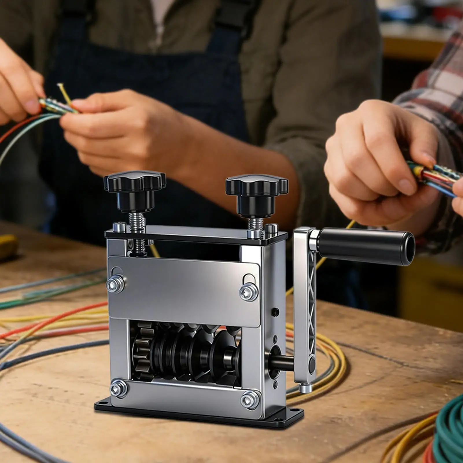 

Wire Stripping Machine 0.04-0.67inch 6-Hole Adjustable Automatic Scrap Cable Stripper Copper Aluminum Cable Peeler For Adults